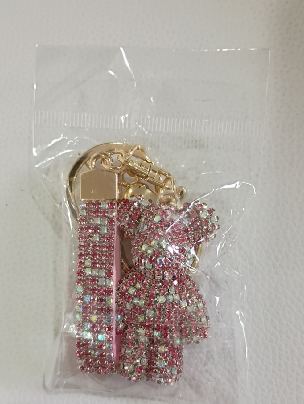 Sparkling Pink Bear Crystal Bag Charm/Keychain